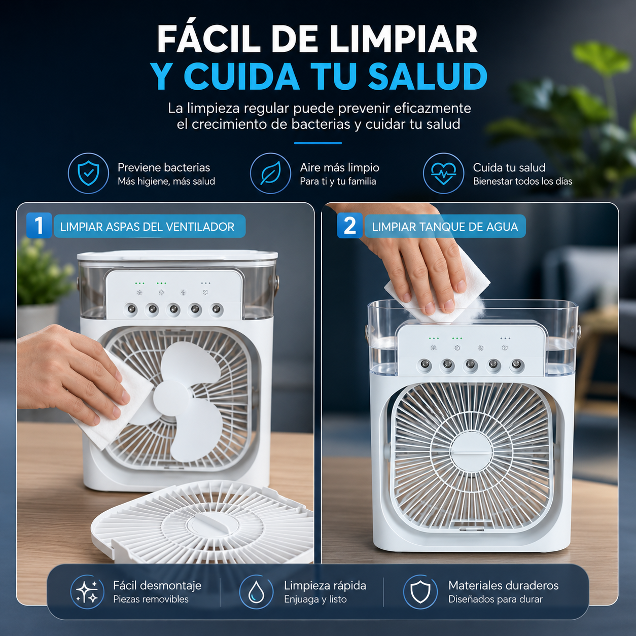 Ventilador portátil con aire frío